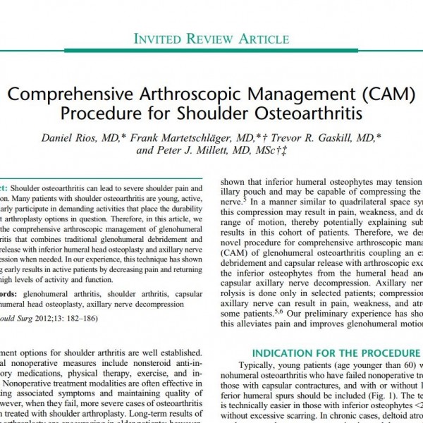 CAM Procedure Archive Deutsches Schulterzentrum