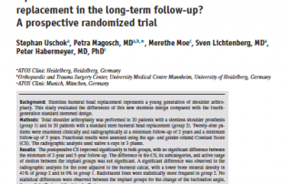 stemless humeral head replacement - secure equivalent to standard stem humeral head replacement